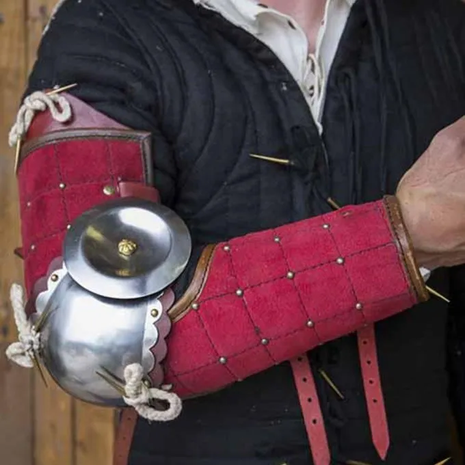 Epic Armoury 15. århundrede Stål-læder Armværn, Rød 1 Epic Armoury 15. århundrede Stål-læder Armværn, Rød