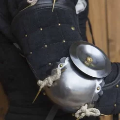 Epic Armoury 15. århundrede Stål-læder Armværn, Sort -Rustning Salgsbutik 15 arhundrede stal laeder armvaern sort 2