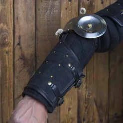 Epic Armoury 15. århundrede Stål-læder Armværn, Sort -Rustning Salgsbutik 15 arhundrede stal laeder armvaern sort 3