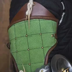 Epic Armoury 15. århundrede Stållæderarmbeskyttere, Grøn -Rustning Salgsbutik 15 arhundrede stallaederarmbeskyttere gron 2