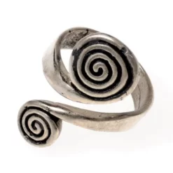 Celtic Ring Med Spiraler, Forsølvede