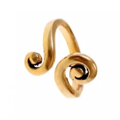 Celtic Ring Med Stiliserede Spiral Motiv, Bronze