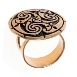 Celtic Ring Med Triskelion, Bronze -Rustning Salgsbutik celtic ring med triskelion bronze 2