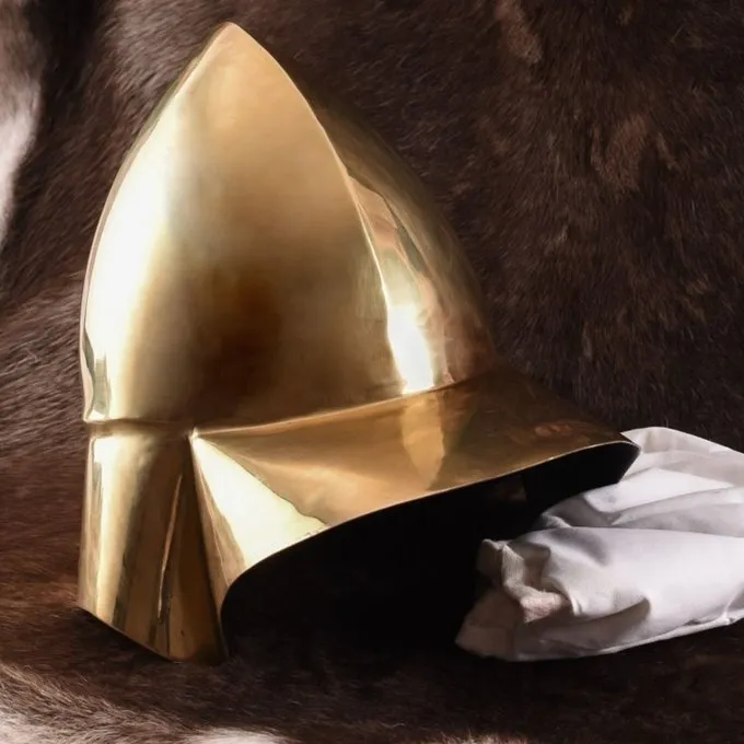 Deepeeka Græsk Boeotian Hjelm, Messing 5 Deepeeka Græsk Boeotian Hjelm, Messing - Billede 5