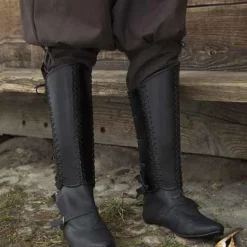 Epic Armoury Greaves Squire, Sort, Par -Rustning Salgsbutik greaves squire sort par 3