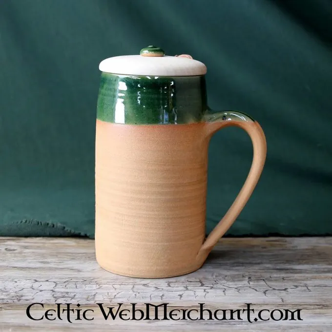 Historisk ølkrus Fra Clay, 1.0L Med Træ Låg 1 Historisk ølkrus Fra Clay, 1.0L Med Træ Låg