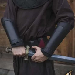 Epic Armoury Læder Armskinner Warrior, Sort, Par