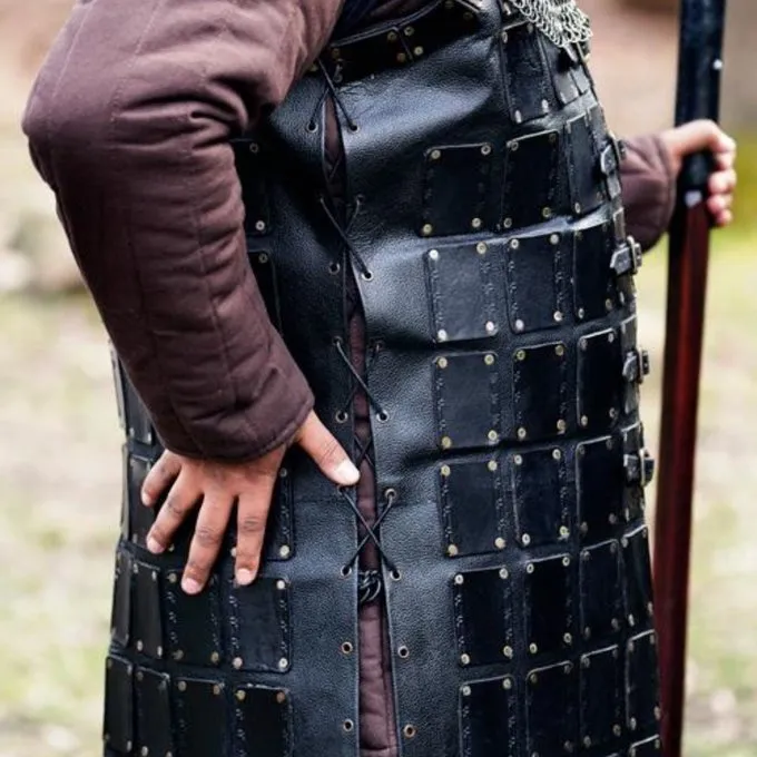 Epic Armoury Læder Brigandine Lang, Sort 2 Epic Armoury Læder Brigandine Lang, Sort - Billede 2
