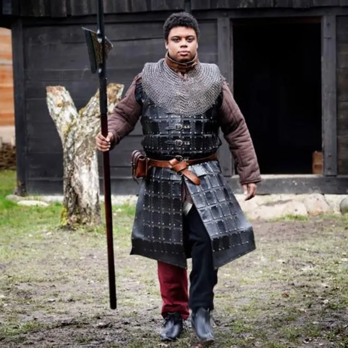 Epic Armoury Læder Brigandine Lang, Sort 5 Epic Armoury Læder Brigandine Lang, Sort - Billede 5