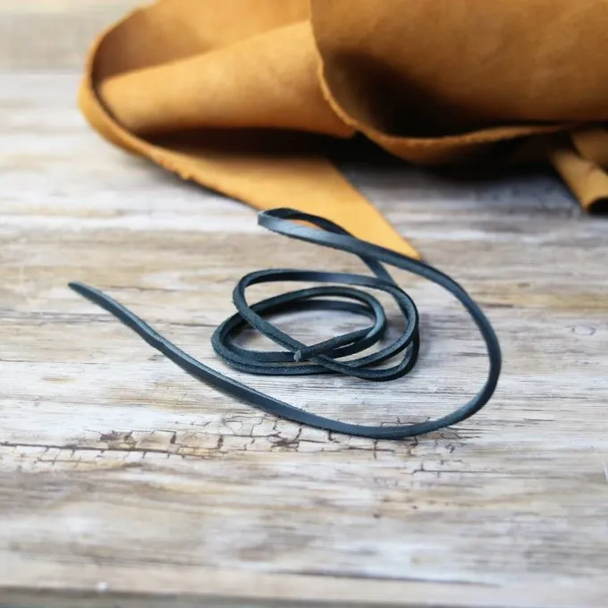 Læder Lace Sort, 100 Cm 3 Læder Lace Sort, 100 Cm - Billede 3