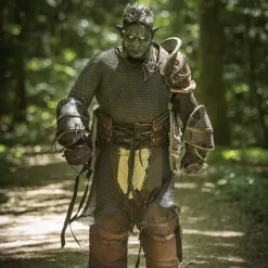 Epic Armoury Læder Orc Pauldron Uzgush, Brun 9 Epic Armoury Læder Orc Pauldron Uzgush, Brun -Rustning Salgsbutik laeder orc pauldron uzgush brun 3