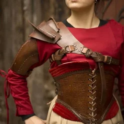 Epic Armoury Læder Skulder Rustning, Brun