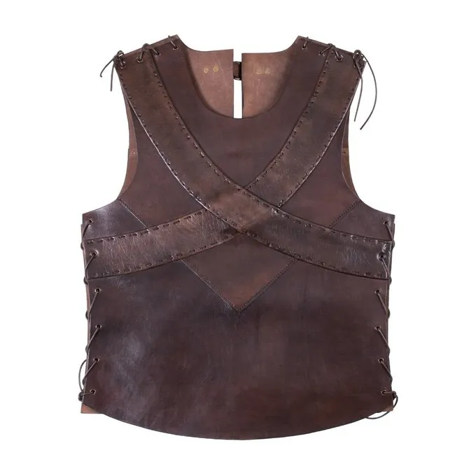 Deepeeka Læder Torso Rustning Med Kors, Brun 2 Deepeeka Læder Torso Rustning Med Kors, Brun - Billede 2