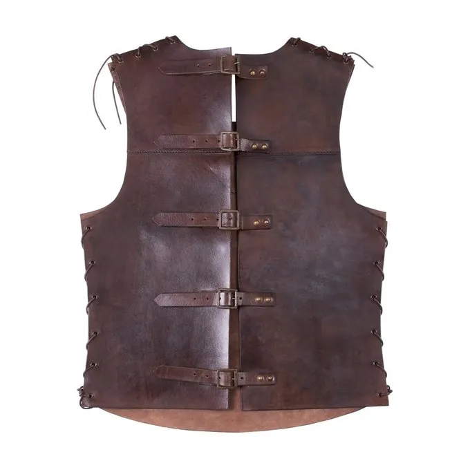 Deepeeka Læder Torso Rustning Med Kors, Brun 3 Deepeeka Læder Torso Rustning Med Kors, Brun - Billede 3