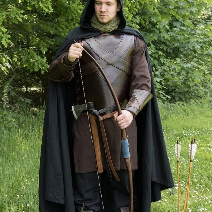 Deepeeka Læder Torso Rustning Med Kors, Brun 5 Deepeeka Læder Torso Rustning Med Kors, Brun - Billede 5