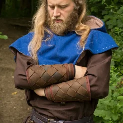 Epic Armoury Læder Viking Armbeskyttere I Plade, Brun, Par -Rustning Salgsbutik laeder viking armbeskyttere i plade brun par 5