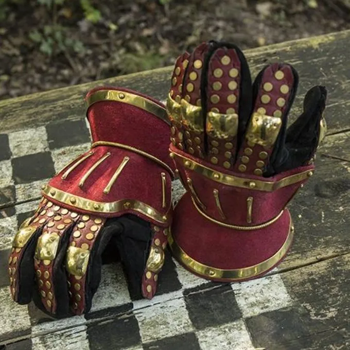 Epic Armoury Luksuriøse Timeglas Handsker, Rød-guld 2 Epic Armoury Luksuriøse Timeglas Handsker, Rød-guld - Billede 2