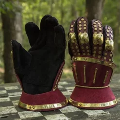 Epic Armoury Luksuriøse Timeglas Handsker, Rød-guld 11 Epic Armoury Luksuriøse Timeglas Handsker, Rød-guld -Rustning Salgsbutik luksuriose timeglas handsker rod guld 5