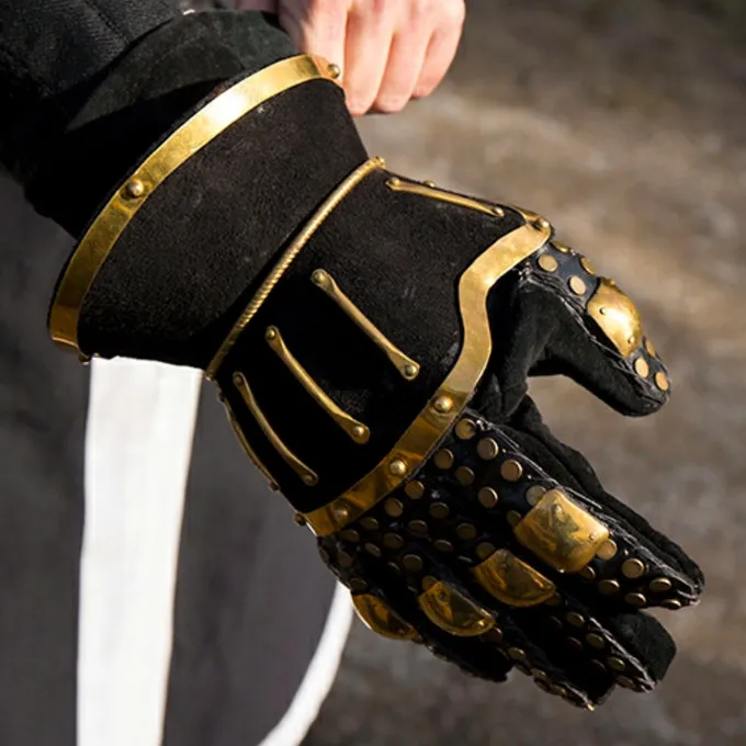 Epic Armoury Luksuriøse Timeglas Handsker, Sort-guld 1 Epic Armoury Luksuriøse Timeglas Handsker, Sort-guld