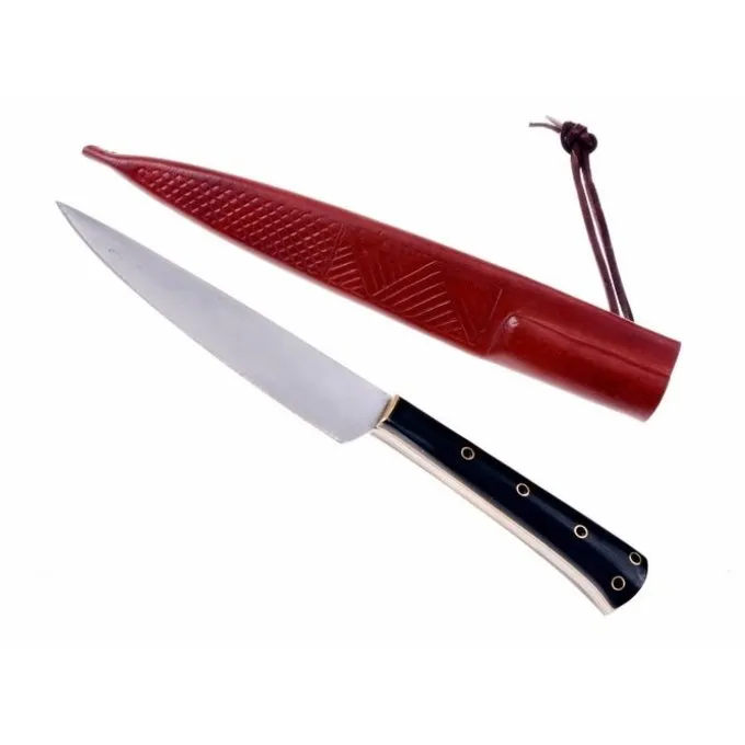 Medieval Spise Kniv Med Horn Håndtag 2 Medieval Spise Kniv Med Horn Håndtag - Billede 2