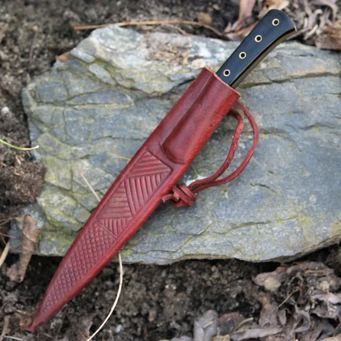 Medieval Spise Kniv Med Horn Håndtag 5 Medieval Spise Kniv Med Horn Håndtag - Billede 5