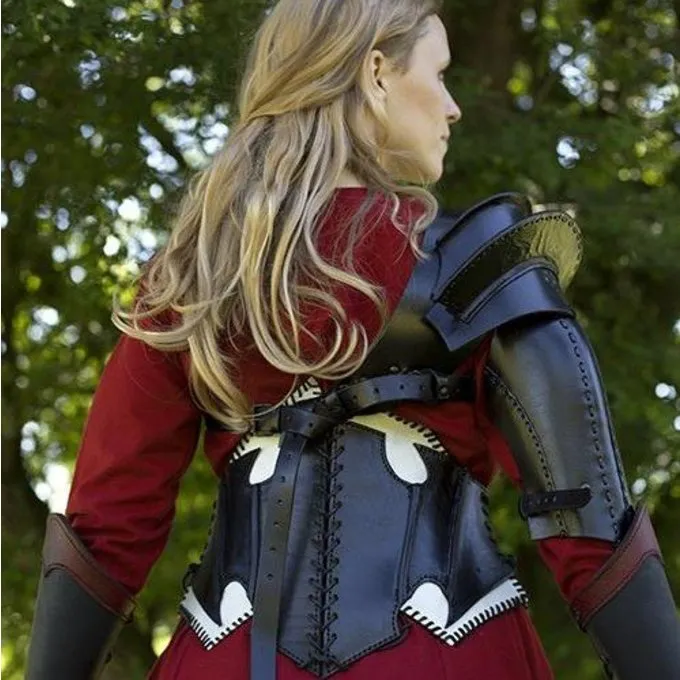 Epic Armoury Mørk Elf Sort / Hvid Læder Korset 2 Epic Armoury Mørk Elf Sort / Hvid Læder Korset - Billede 2