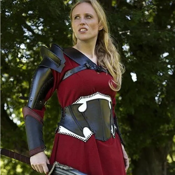 Epic Armoury Mørk Elf Sort / Hvid Læder Korset 1 Epic Armoury Mørk Elf Sort / Hvid Læder Korset