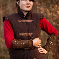 Epic Armoury Par Armbeskyttere I Plade Fighter, Brun