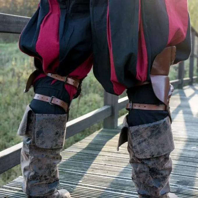 Epic Armoury Par Læder Poleyns, Brun-sort 2 Epic Armoury Par Læder Poleyns, Brun-sort - Billede 2