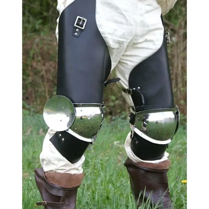 Poleyns Med Læder-cuisses, Par 1 Poleyns Med Læder-cuisses, Par