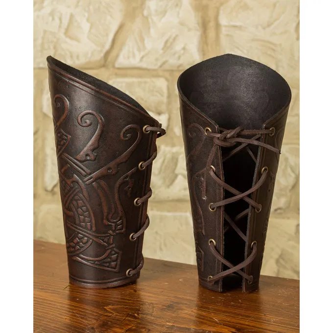 Mytholon Ragnarok Vambraces Midgard, Brun 2 Mytholon Ragnarok Vambraces Midgard, Brun - Billede 2