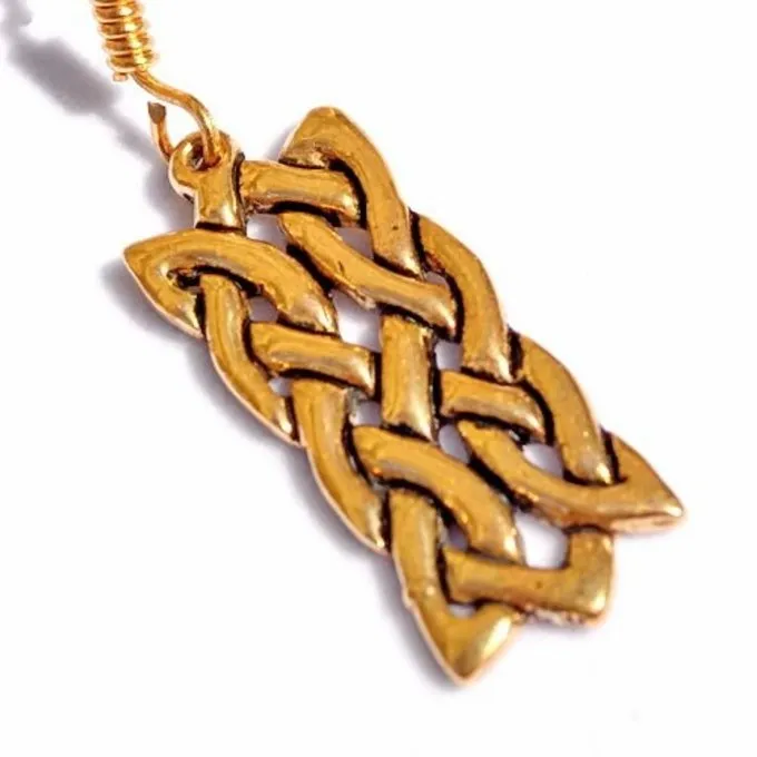Øreringe Celtic Rektangulær Knude Motiv, Bronze 1 Øreringe Celtic Rektangulær Knude Motiv, Bronze