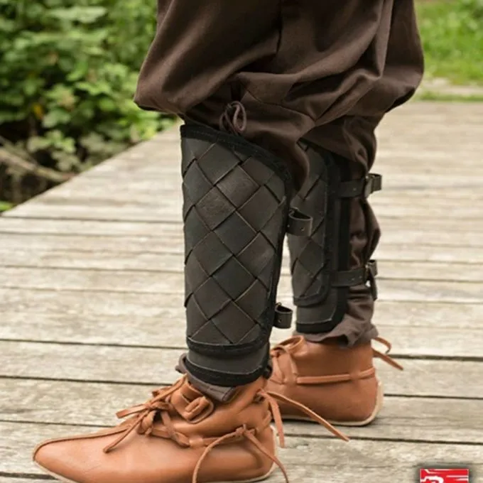 Epic Armoury RFB Læder Viking Fedtegrever, Sort, Par 1 Epic Armoury RFB Læder Viking Fedtegrever, Sort, Par