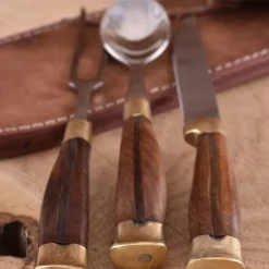 Træ Bestik Sæt Med Posen, Rustfrit Stål -Rustning Salgsbutik trae bestik saet med posen rustfrit stal 2