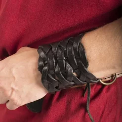Epic Armoury Vævet Læderarmbånd, Sort -Rustning Salgsbutik vaevet laederarmband sort 2