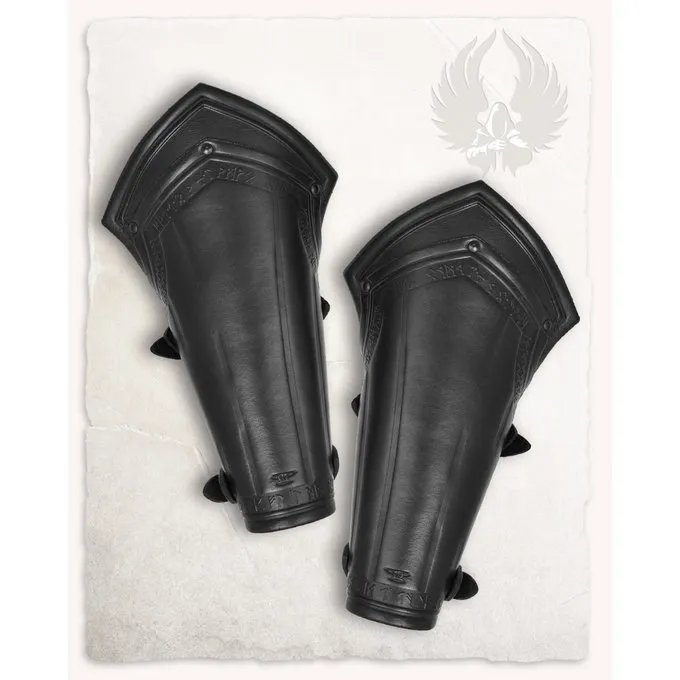 Mytholon Vambraces Torson Med Runer, Sort 1 Mytholon Vambraces Torson Med Runer, Sort