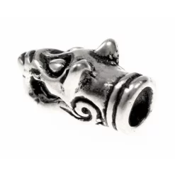 Viking Kæde Ende Ulvehoved, Forsølvet, Par