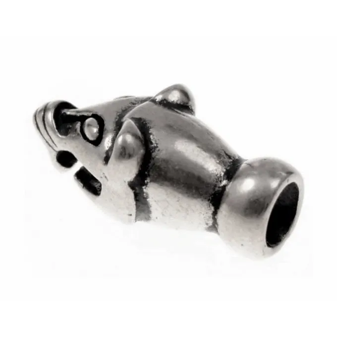 Viking Kæde Ende Væsel Hoved, Forsølvede, Pris Per Styk 2 Viking Kæde Ende Væsel Hoved, Forsølvede, Pris Per Styk - Billede 2