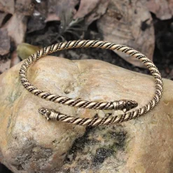Viking øverste Armbånd Med Ulv Hoveder, Bronze -Rustning Salgsbutik viking overste armband med ulv hoveder bronze 2