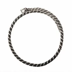 Viking øverste Armbånd Med Ulv Hoveder, Forsølvede 5 Viking øverste Armbånd Med Ulv Hoveder, Forsølvede -Rustning Salgsbutik viking overste armband med ulv hoveder forsolvede 2
