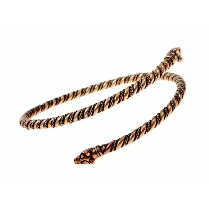 Viking øverste Armbånd Med Ulv Hoveder, Forsølvede 1 Viking øverste Armbånd Med Ulv Hoveder, Forsølvede