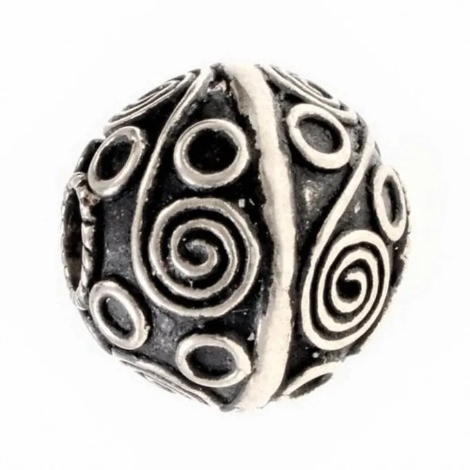 Viking Skæg Bead Birka, Forsølvet Bronze 1 Viking Skæg Bead Birka, Forsølvet Bronze