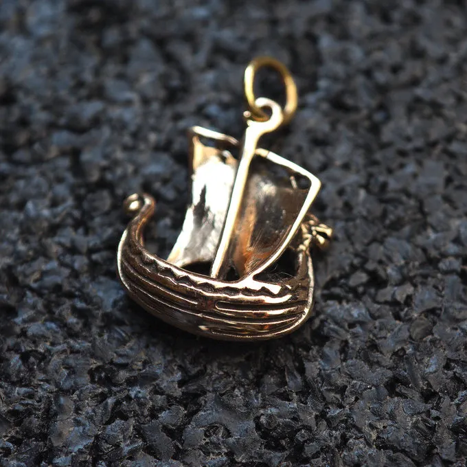 Viking Skib Lavet Af Bronze 2 Viking Skib Lavet Af Bronze - Billede 2